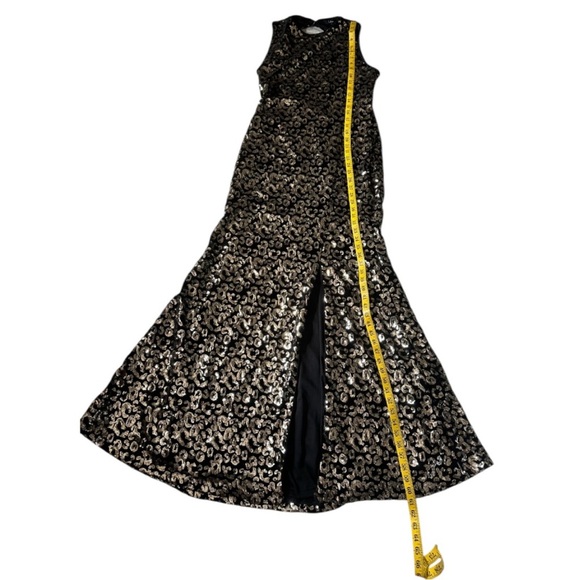 Lulu's Black and Silver Sequin Maxi Gown - Picture 5 of 9